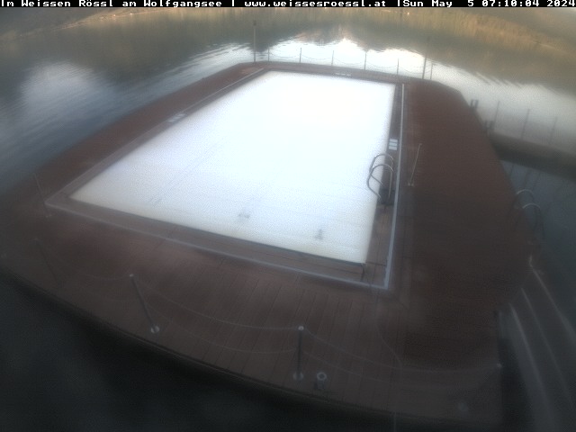 Webcam am Wolfgangsee auf die Pools des Hotels